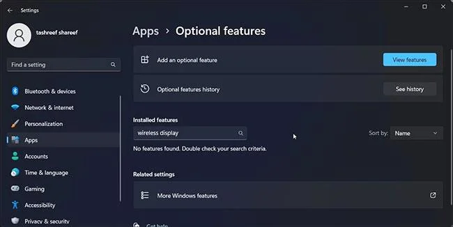Hoe Wireless Display op Windows 11 te installeren/verwijderen