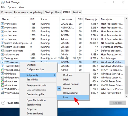 Betulkan ralat CPU yang luar biasa tinggi disebabkan oleh TiWorker.exe pada Windows 10/8.1/8