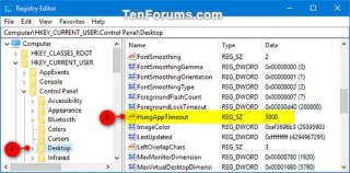 Comment modifier la valeur HungAppTimeout dans Windows 10