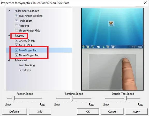 Bagaimana untuk menyediakan Pad Sentuh tetikus kanan dan tengah tetikus pada Windows