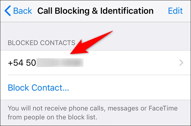 iPhoneでブロックされた電話番号のリストを表示する方法