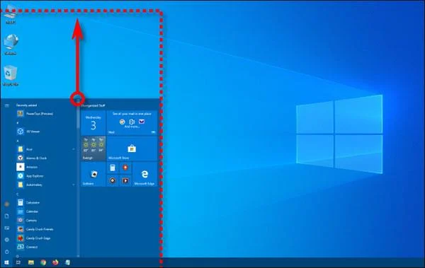 Windows 10'da Başlat menüsünün boyutu nasıl değiştirilir?