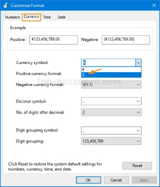 3 passaggi per modificare il formato della valuta in Windows 10