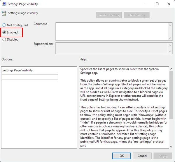 Windows 10 Creators Updateの設定で設定オプションを非表示にする方法