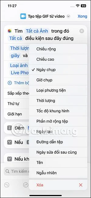 Arahan untuk menukar video kepada GIF pada iPhone