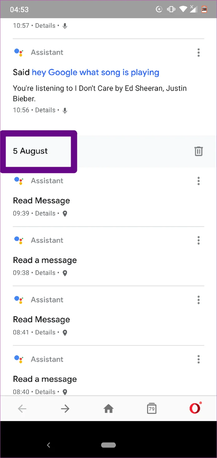 Bagaimana untuk memadamkan sejarah Google Assistant pada Android