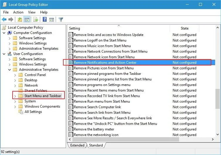 Berikut ialah cara untuk menyesuaikan dan melumpuhkan (mematikan) Pusat Tindakan pada Windows 10