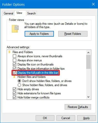 Bagaimana untuk memaparkan laluan penuh dalam File Explorer pada Windows 10
