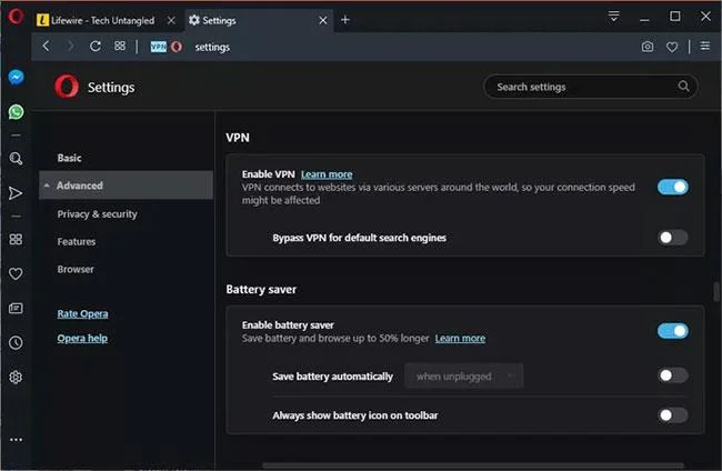 Semakan Opera VPN: Mudah, Pantas dan Percuma