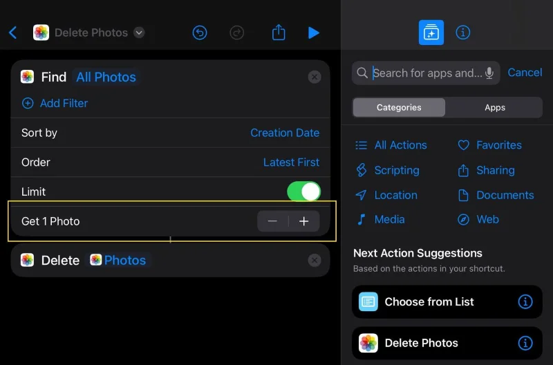 Como excluir rapidamente fotos do iPhone após o envio