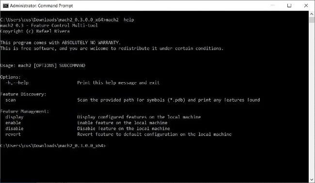 Buka kunci ciri tersembunyi pada Windows 10 dengan Mach2 dan Registry
