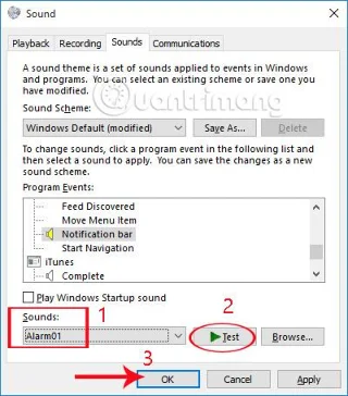 Arahan untuk mematikan atau menukar bunyi pemberitahuan Windows 10