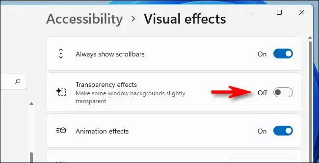 Hoe u transparantie-effecten op Windows 11 in- of uitschakelt
