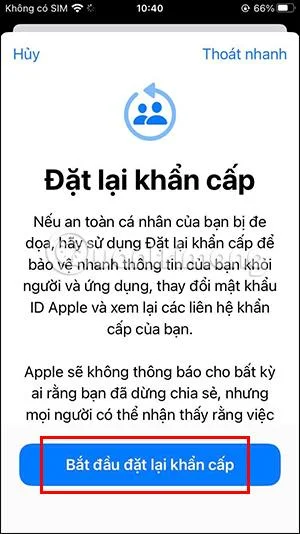 Zurücksetzen auf dem iPhone