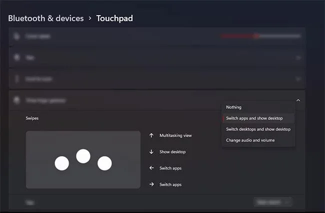 Как включить/отключить жесты сенсорной панели в Windows 11