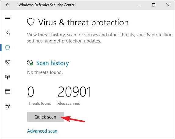 Arahan untuk menggunakan Windows Defender