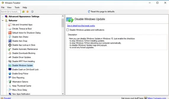 Winaero Tweaker, ein Tool zur vollständigen Personalisierung von Windows 10 Spring Creators