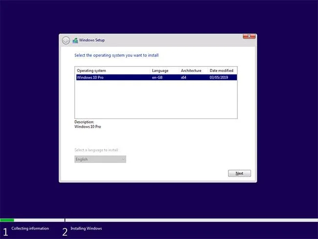 Cara memasang Windows 10 melalui rangkaian
