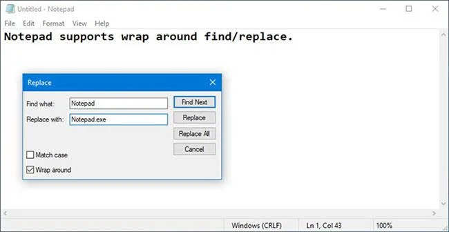 Windows 10'da Not Defteri'nde metin nasıl bulunur ve değiştirilir?