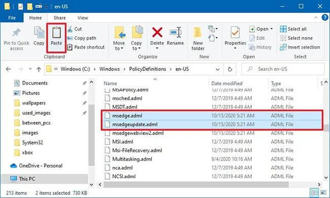 So installieren Sie die Microsoft Edge-Gruppenrichtlinienvorlage unter Windows 10