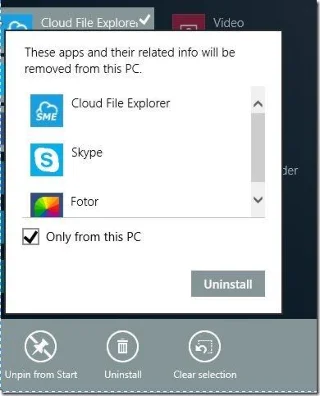 Windows 8.1'de birden fazla uygulamayı aynı anda kaldırma talimatları