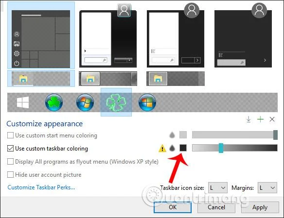 Bagaimana untuk menukar butang Mula pada Windows 10