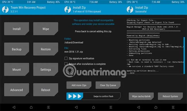 TWRP Recoveryを使用してMagiskモジュールを削除する方法