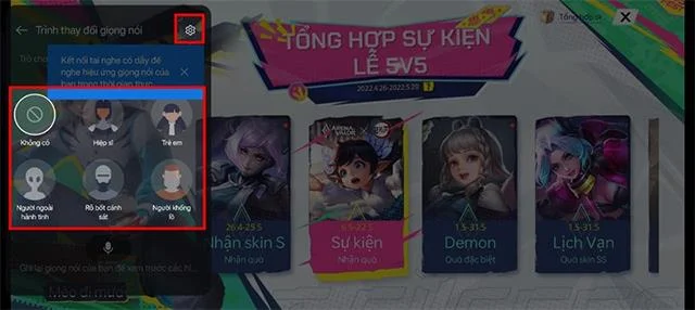 Instrucciones para cambiar la voz en el juego en móviles OPPO