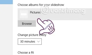 Arahan untuk menetapkan pemasa untuk menukar kertas dinding Windows 10