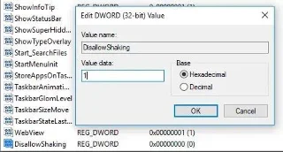 Windows 10da Küçültmek için Sarsıntı özelliği nasıl devre dışı bırakılır