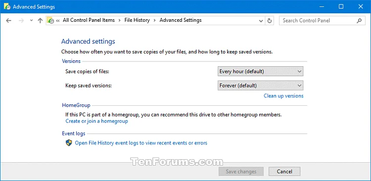 Windows 10'da Dosya Geçmişi özelliği nasıl etkinleştirilir veya devre dışı bırakılır
