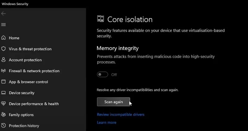 7 manieren om de functie Geheugenintegriteit te repareren, grijs weergegeven op Windows 11
