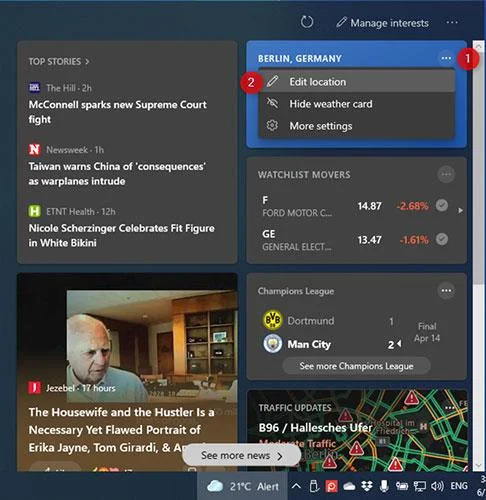 Cara memaparkan suhu dalam °C atau °F dalam apl Cuaca pada Windows 10