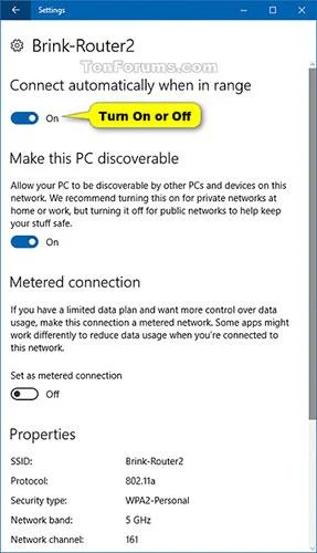 Windows 10'da otomatik kablosuz ağ bağlantısı nasıl açılır/kapatılır