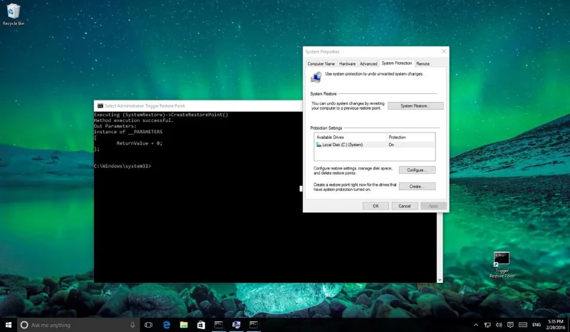 Arahan untuk membuat sandaran dan titik pemulihan (Titik Pemulihan) pada Windows 10