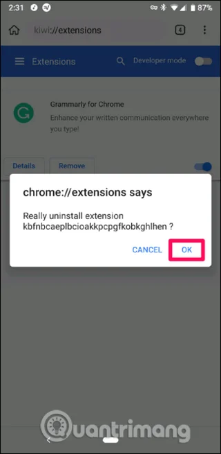 Cara memasang sambungan Chrome pada Android