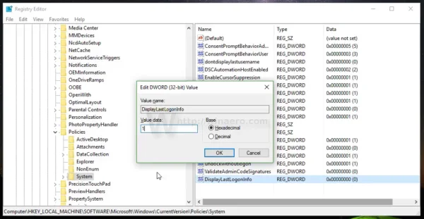 Tunjukkan maklumat log masuk terakhir anda setiap kali anda log masuk ke komputer Windows 10 anda