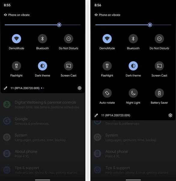 Pasang grid menu 9 panel pada Android 11