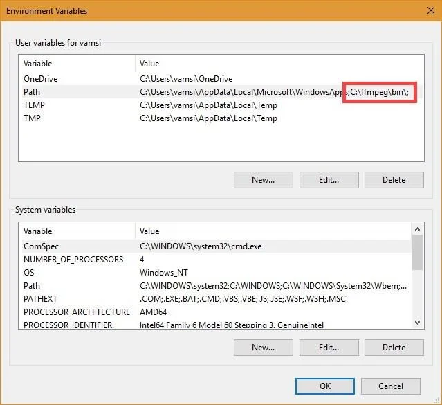 Windows 10/8/7'de FFmpeg nasıl kurulur ve yola eklenir