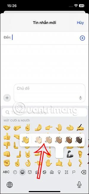 Arahan untuk menukar warna emoji pada iPhone