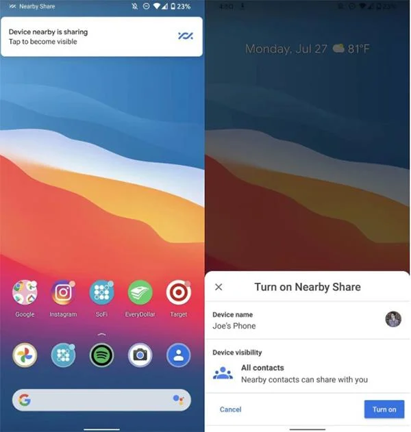 Cara menggunakan Nearby Share pada telefon Android