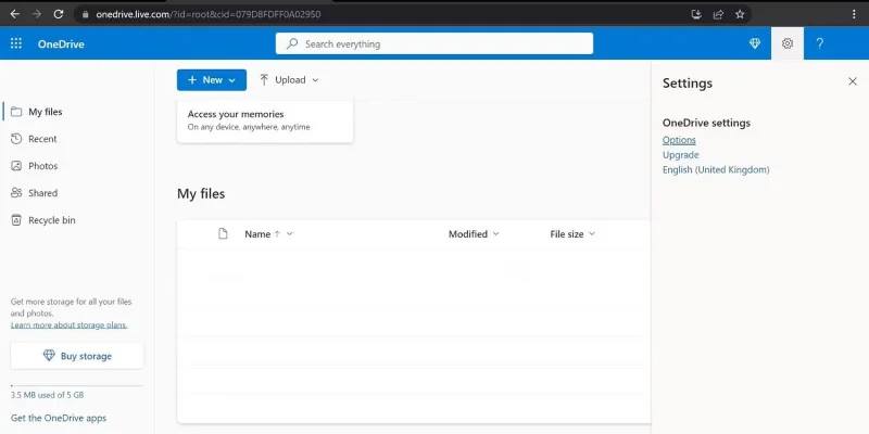 Controllo spazio disponibile su OneDrive