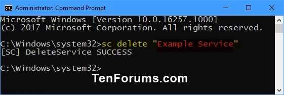 Bagaimana untuk memadam perkhidmatan dalam Windows 10/8/7