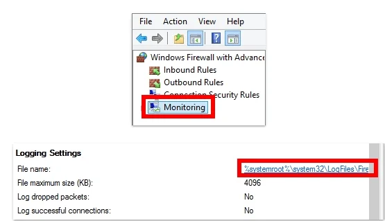 Gunakan Windows Firewall Log untuk memantau aktiviti di Internet