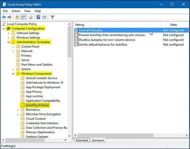 Comment activer et désactiver la lecture automatique dans Windows 10
