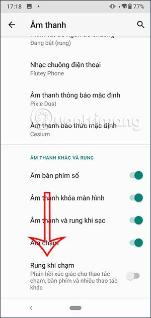 Arahan untuk mematikan maklum balas haptik sistem pada Android
