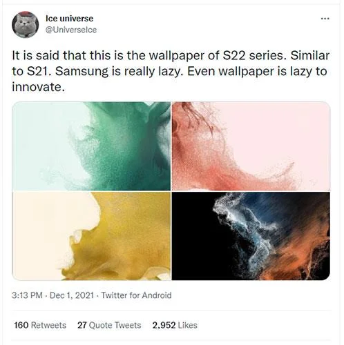 Muat turun kertas dinding Samsung Galaxy S22 terkini
