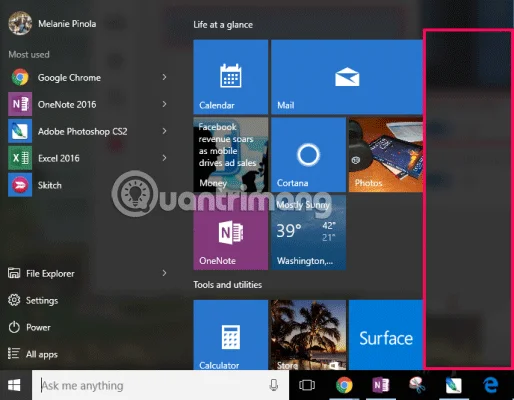 Bagaimana untuk menyesuaikan jubin pada menu Mula Windows