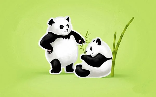 Set kertas dinding panda yang paling comel untuk komputer