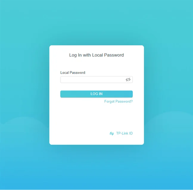 Interface de connexion TP-Link